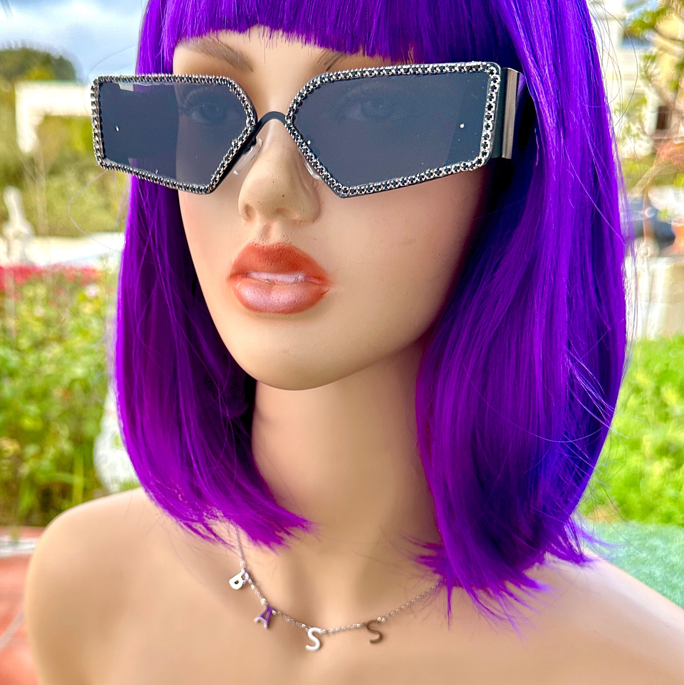 Black sunglasses with rhinestones shop