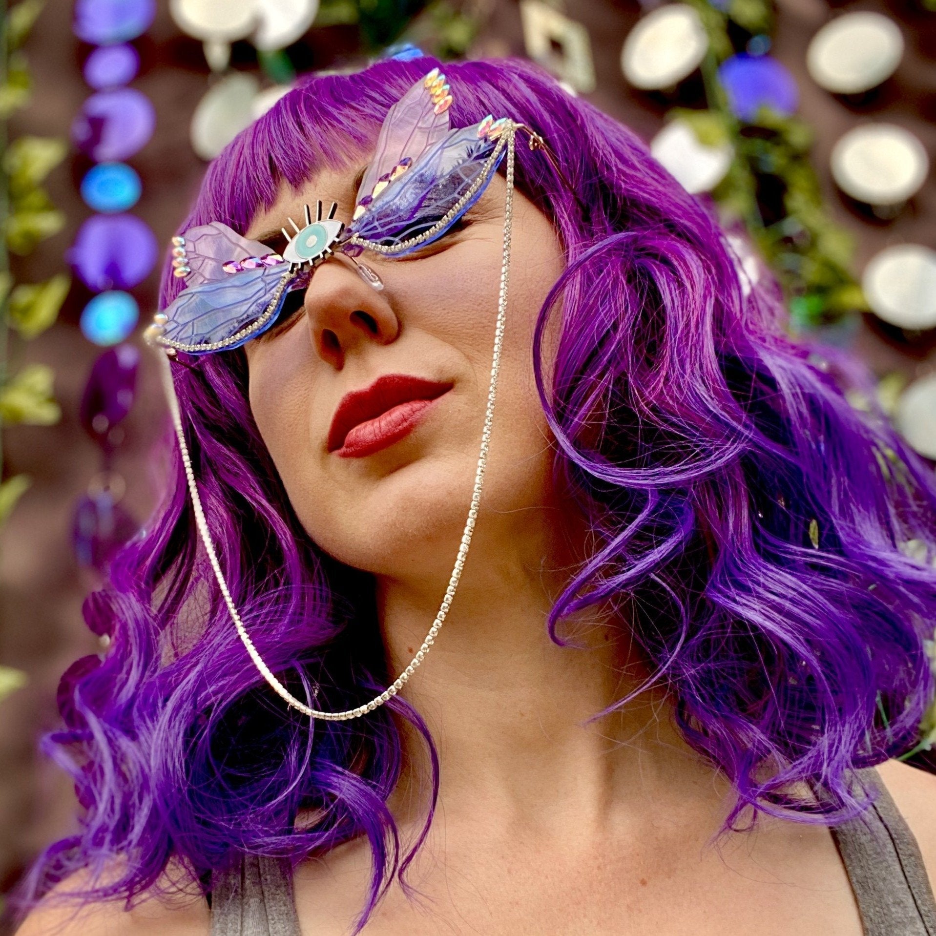 Fairy Winged Sunglasses – Rave Fashion Goddess display picture 3