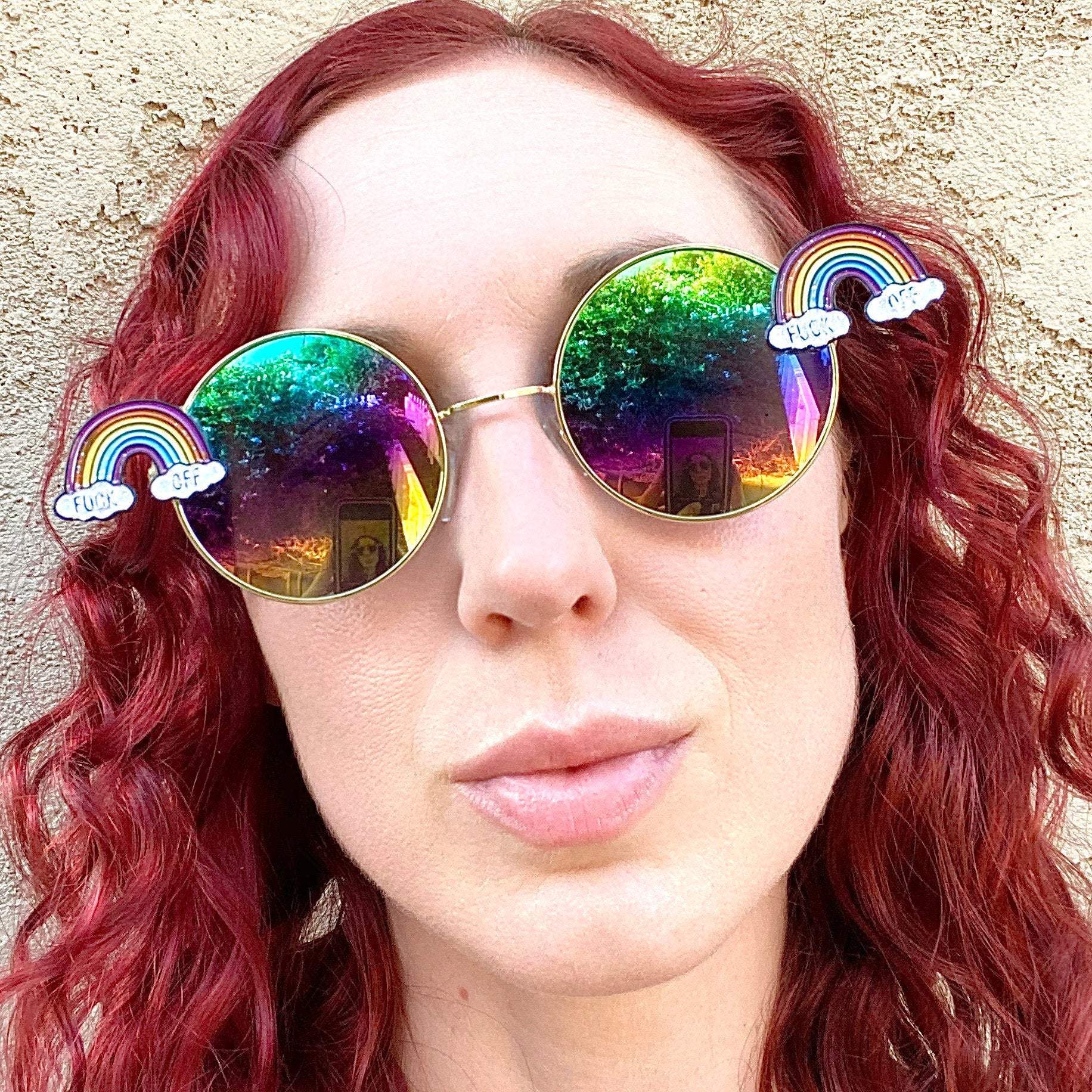 rainbow goggles Cloud Sunglasses Rainbow Sunglasses Option:XL White Fade out Manufacture Type_Original Items nothing is impossible Gravel Bike Frameset Road