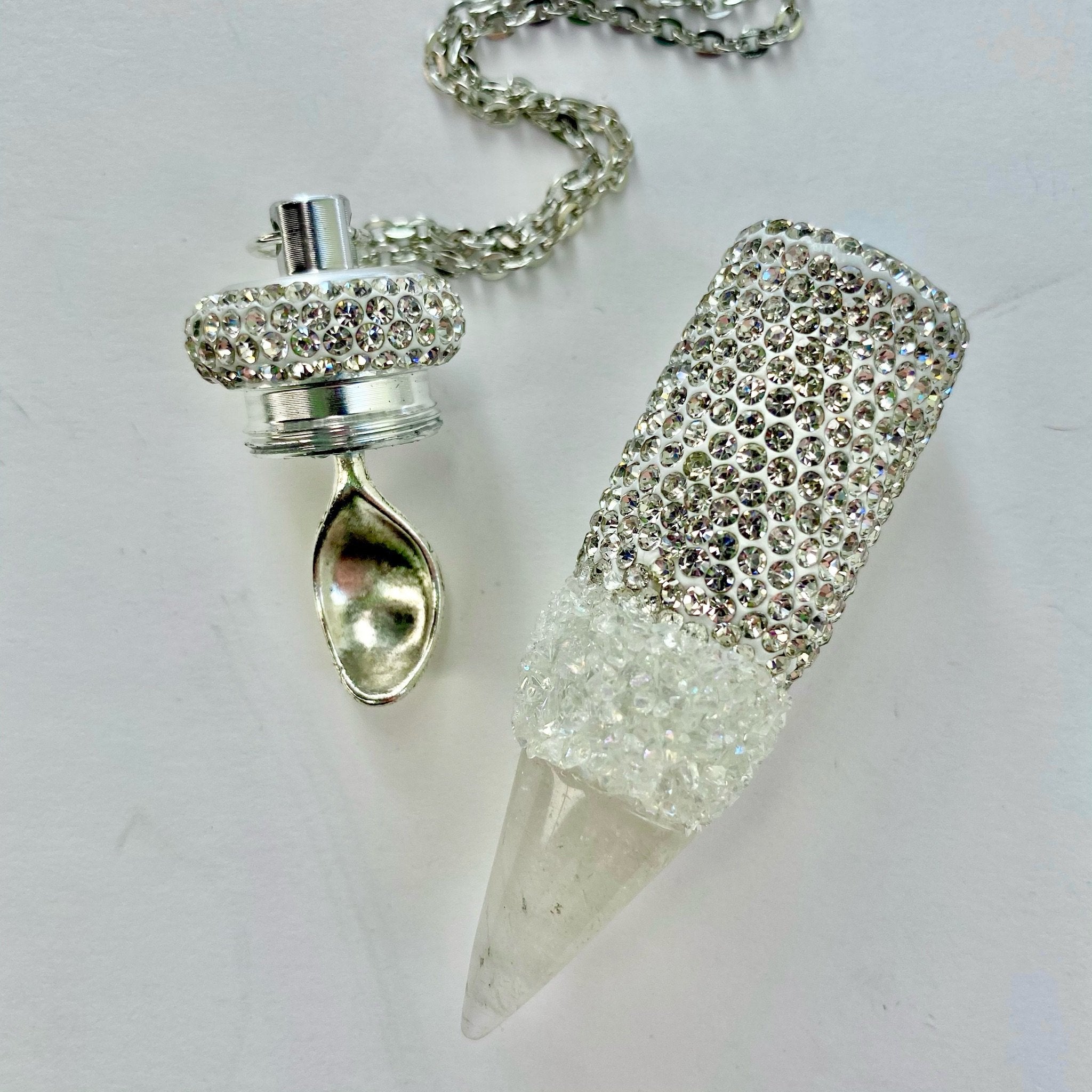 Bottle necklace stash necklace spoon necklace small bottle
