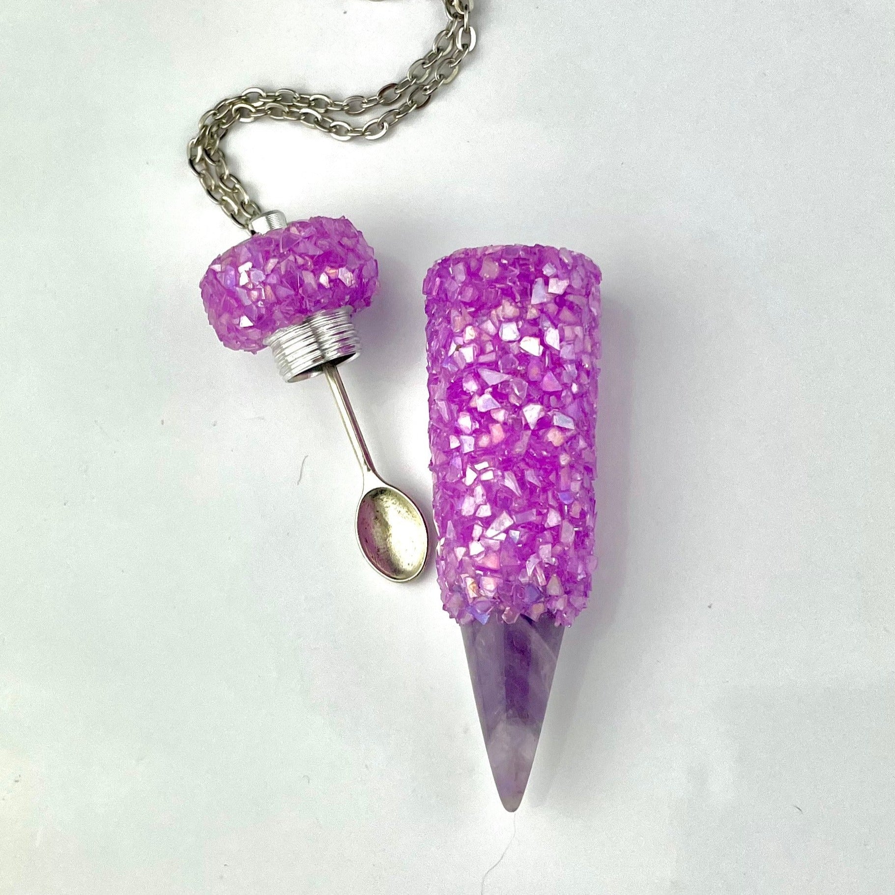 Crystal Stash Necklace with Spoon