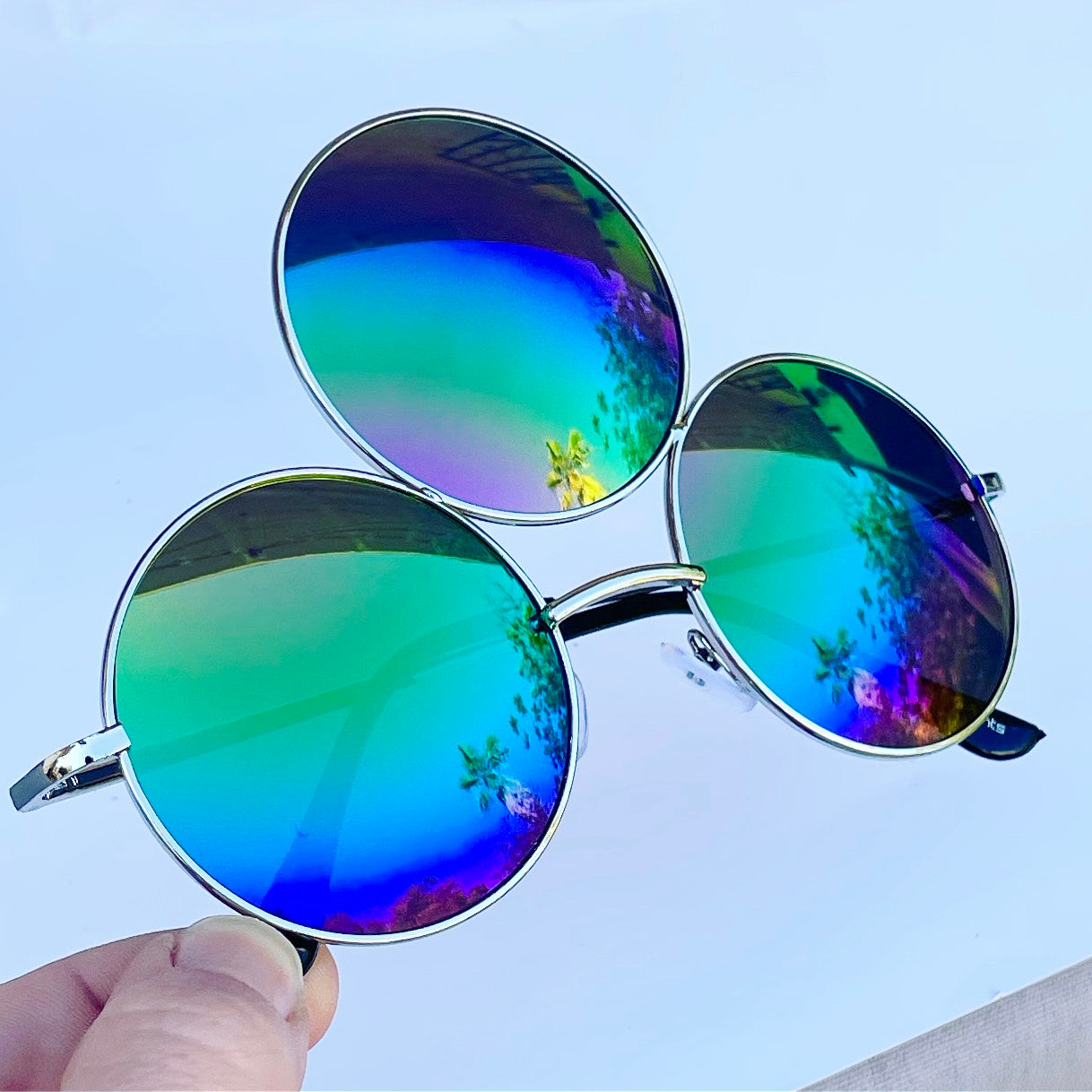 Rainbow cheap reflective sunglasses