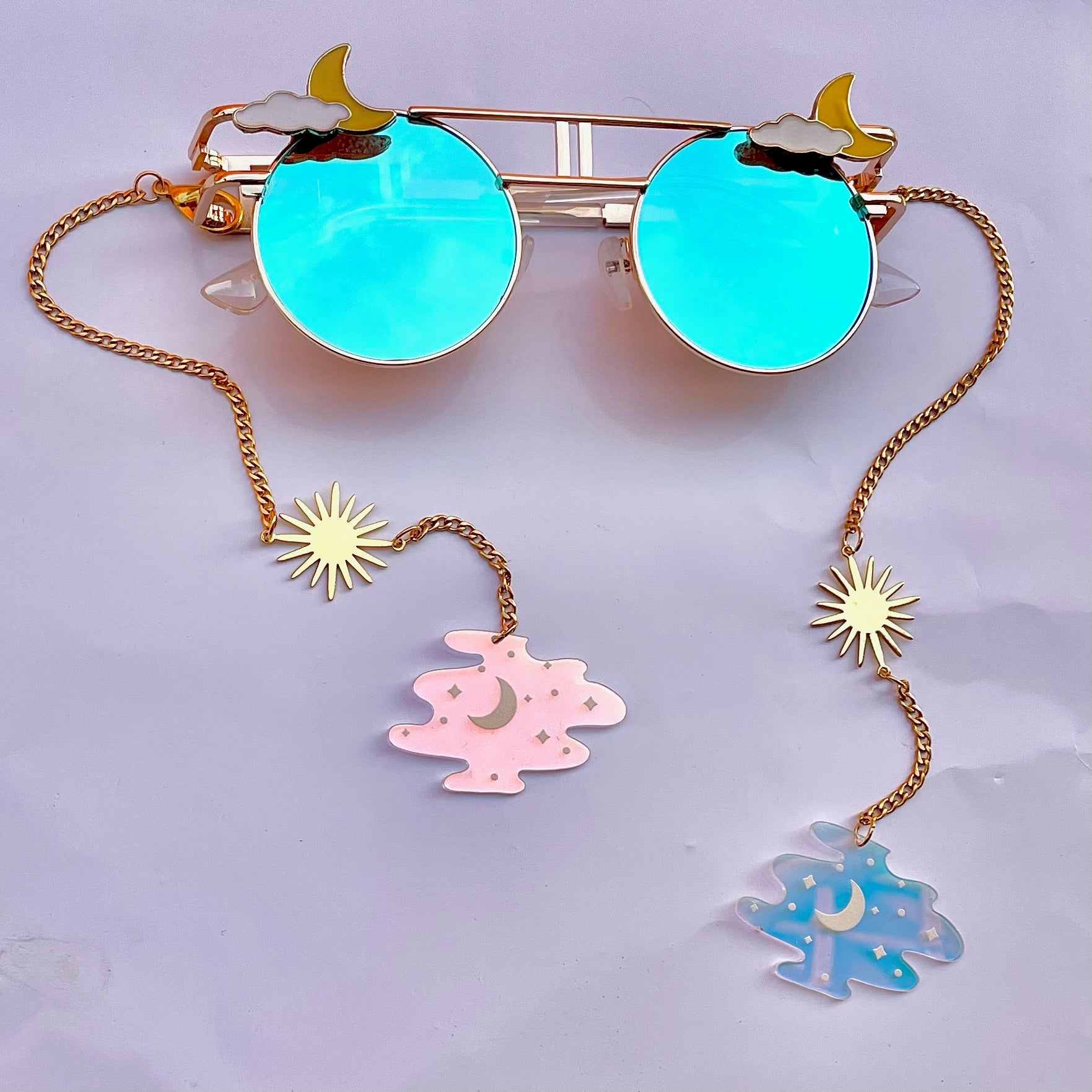 Chain Temple Sunglasses – Rave Fashion Goddess display picture 2
