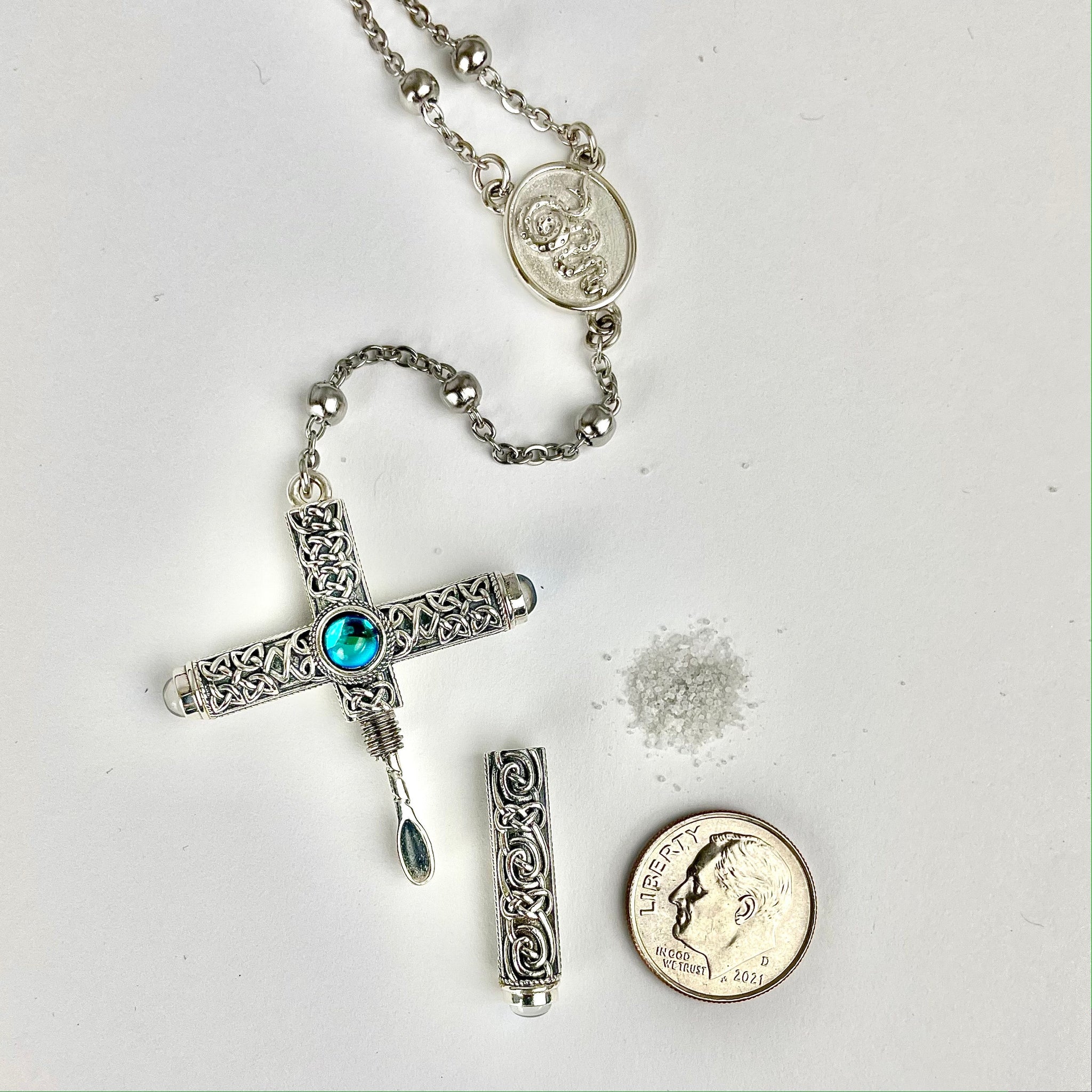 Cruel Intentions Necklace, Rosary Cross Necklace, Stainless Steel