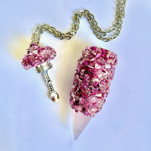 Dark Pink Stash Necklace With Spoon