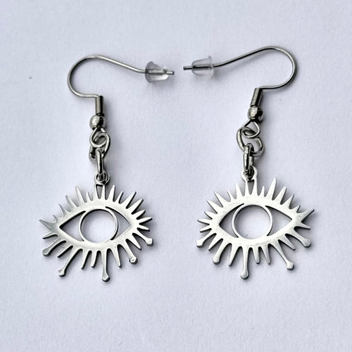 Evil Eye Earrings Silver