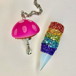 Glass Mushroom Necklace-Rave Fashion Goddess