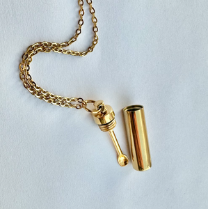 Gold Snuff Bullet Pendant