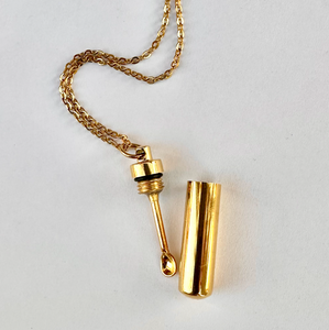 Gold Snuff Bullet Pendant
