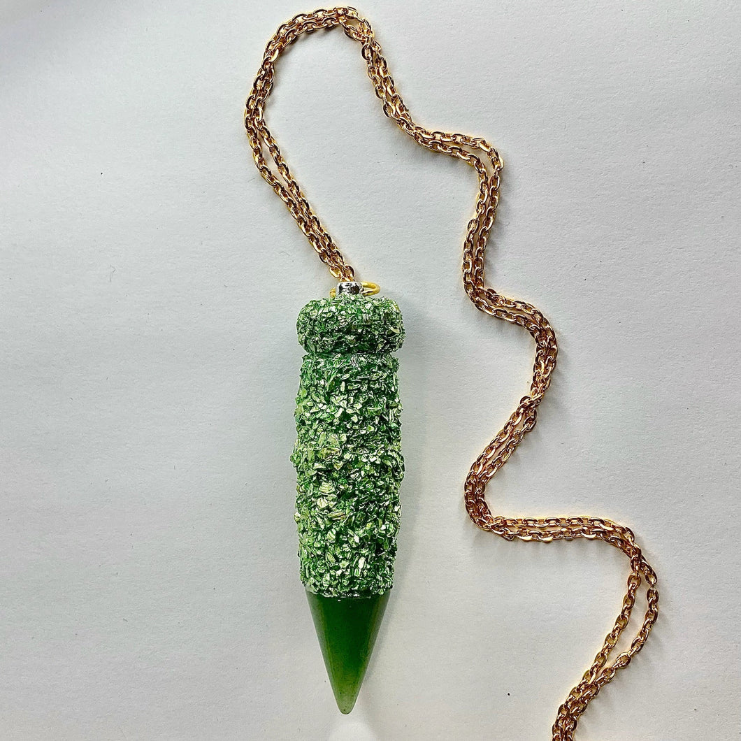 Green Stash Necklace With Spoon