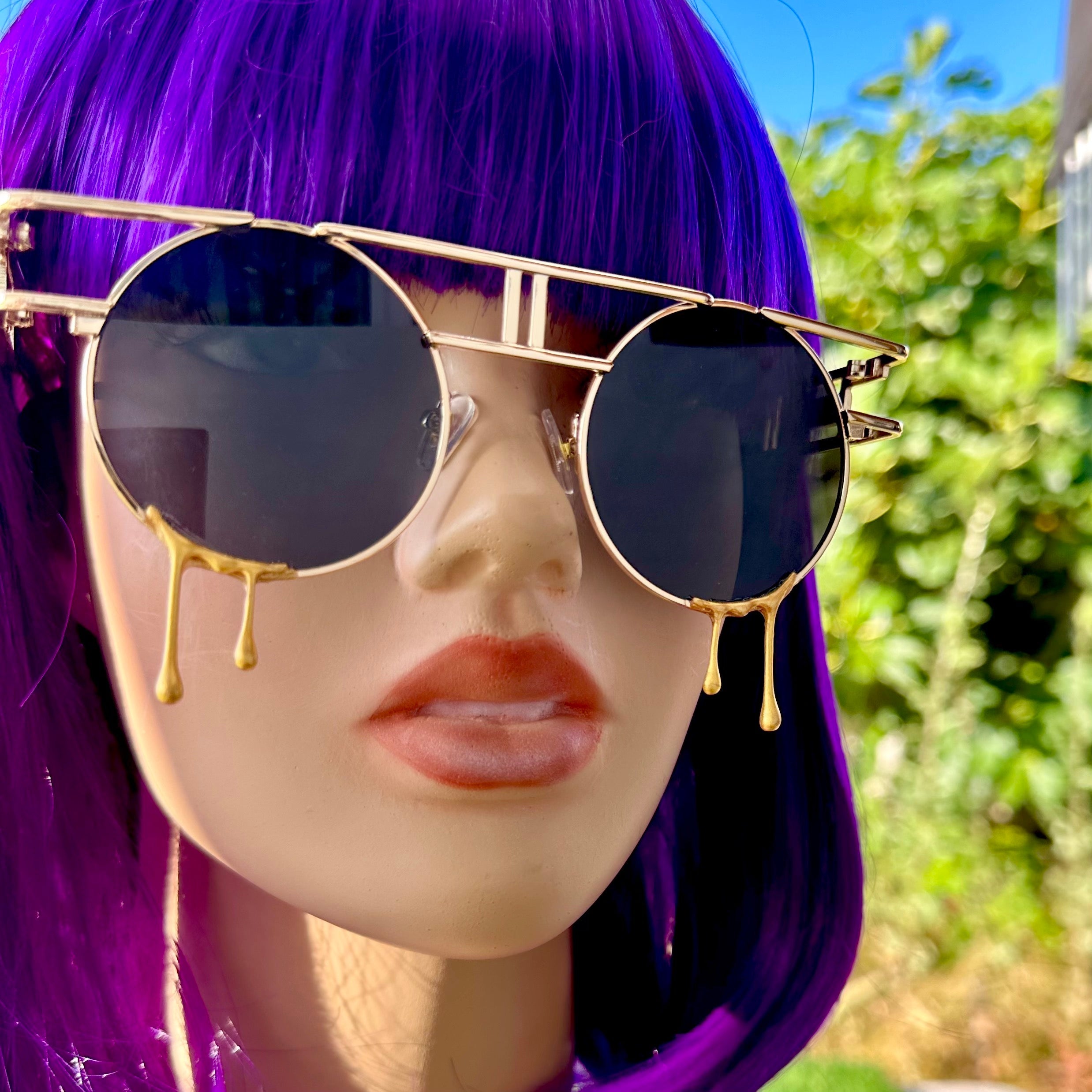 国内で当店のみ Pi0neeR - Ice Melt Dripped Resin Sunglasses Pi0neeR Ice Melt Dripped Resin Sunglasses