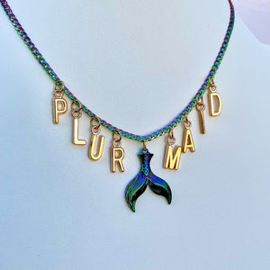 Spoon Necklace - Green Blue and Purple – Rave Fashion Goddess