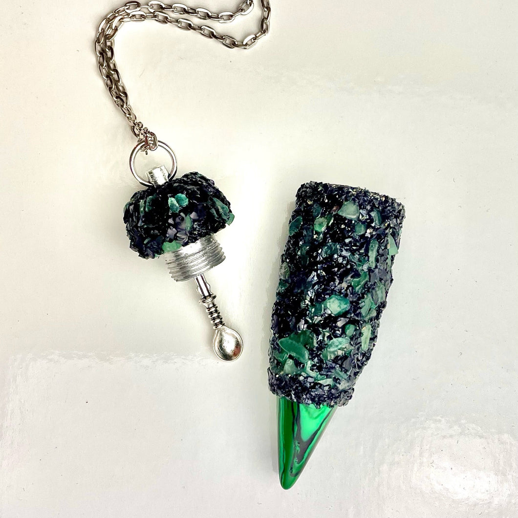 Pill Necklace - Green and Black