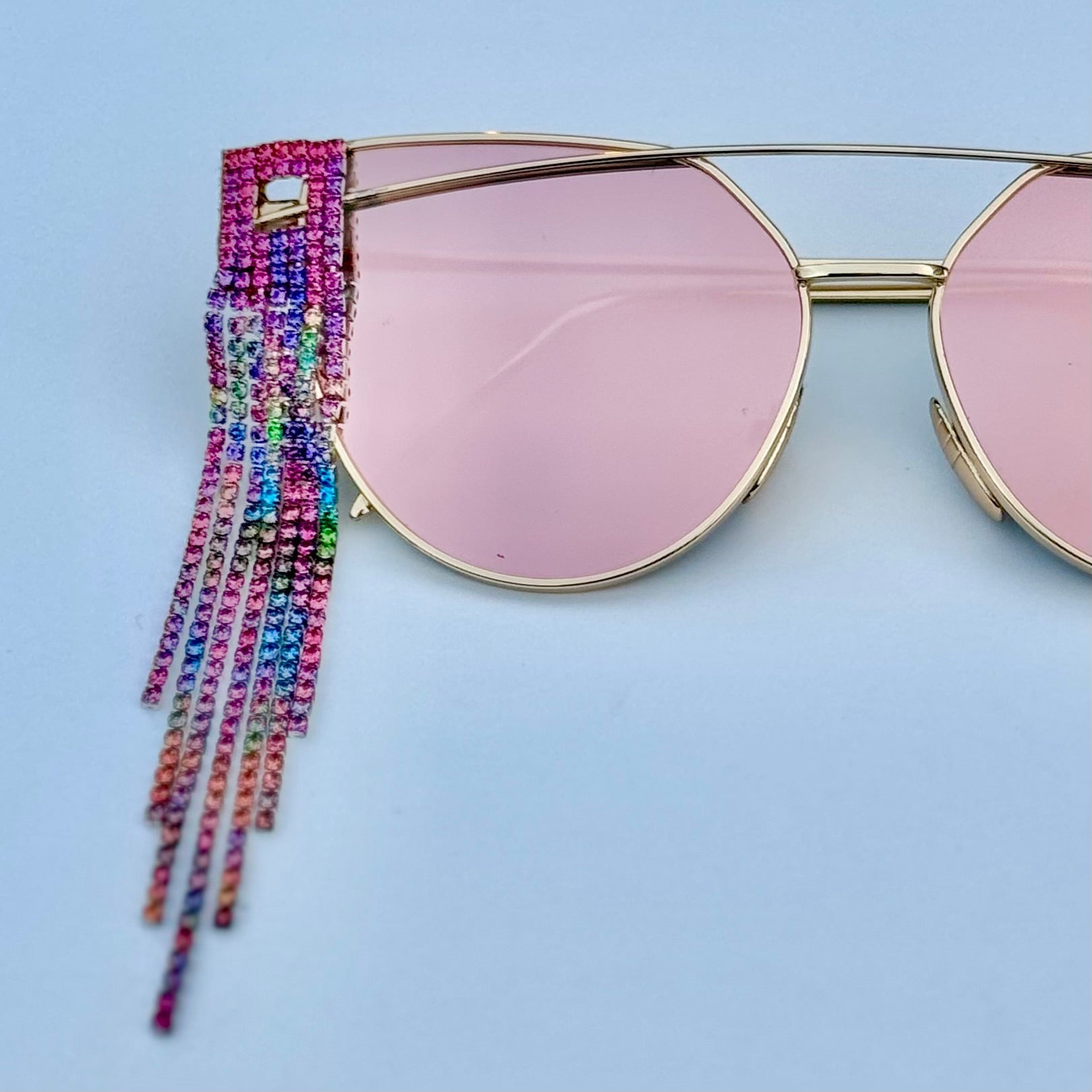 Pink Rhinestone Sunglasses – Rave Fashion Goddess display picture 2