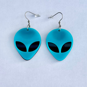 Purple Alien Earrings