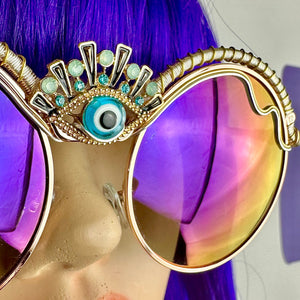 Purple Wire Wrapped Sunglasses