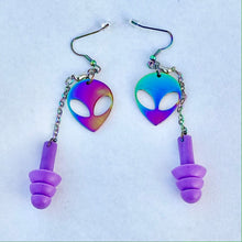 Rainbow Alien Earplug Earrings