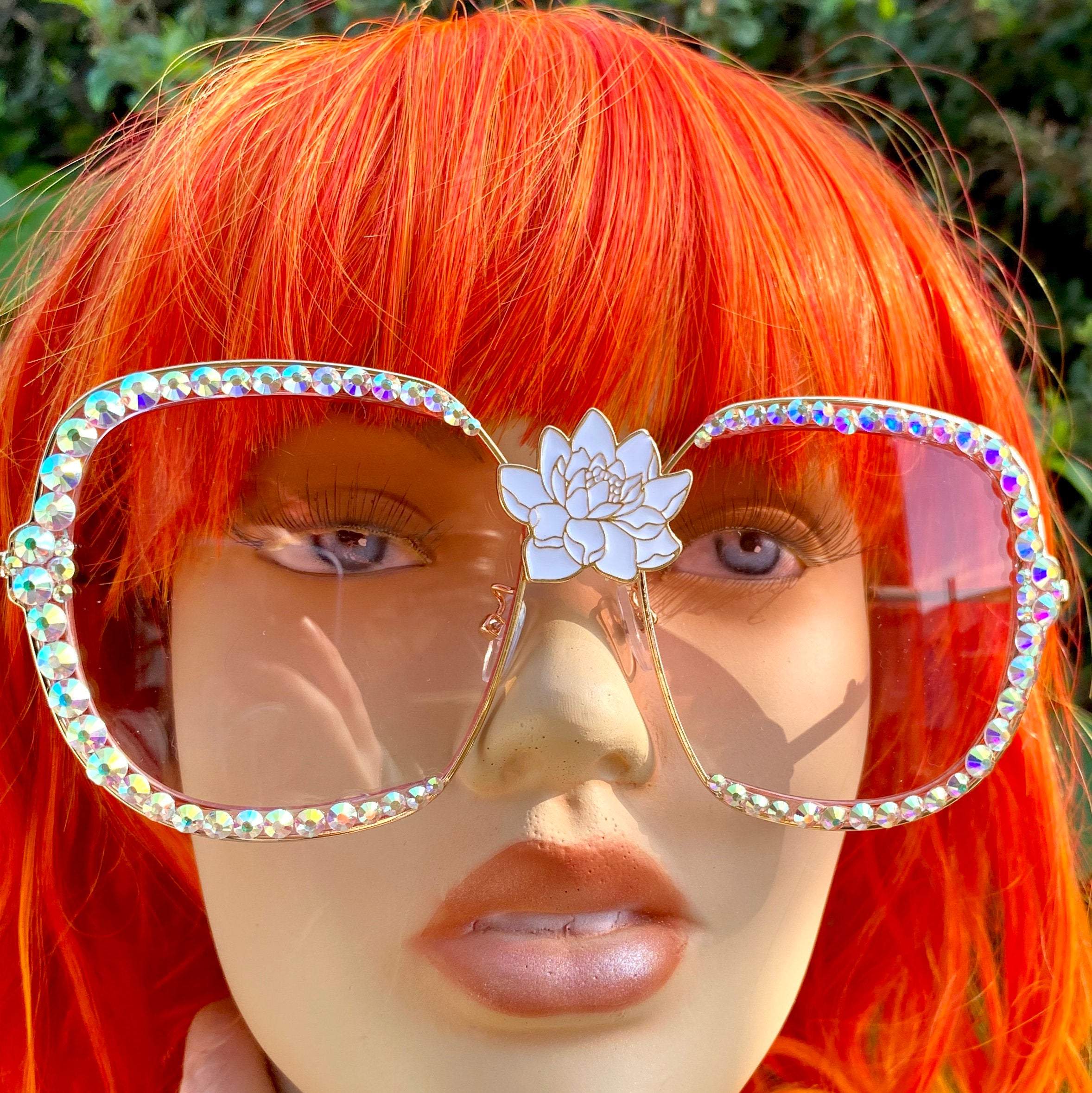 Sunglasses - custom rhinestone multi color lens Personalized Rhinestone Sunglasses for Adults - Etsy main image 3