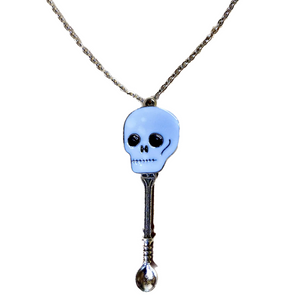 Skull Snuff Necklace With Spoon
