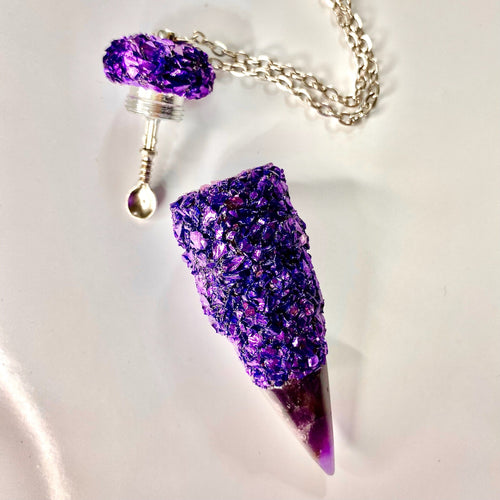 Stash Necklace With Spoon - Dark Purple
