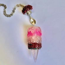 Stash Necklace With Spoon - Pink Quartz