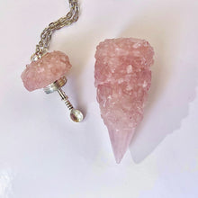 Stash Necklace With Spoon - Pink Quartz