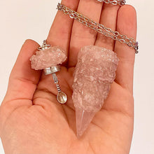 Stash Necklace With Spoon - Pink Quartz