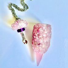 Stash Necklace With Spoon - Pink Quartz