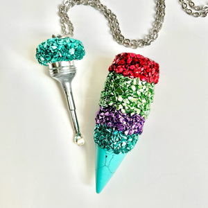 Crystal Stash Necklace With Spoon – Rave Fashion Goddess