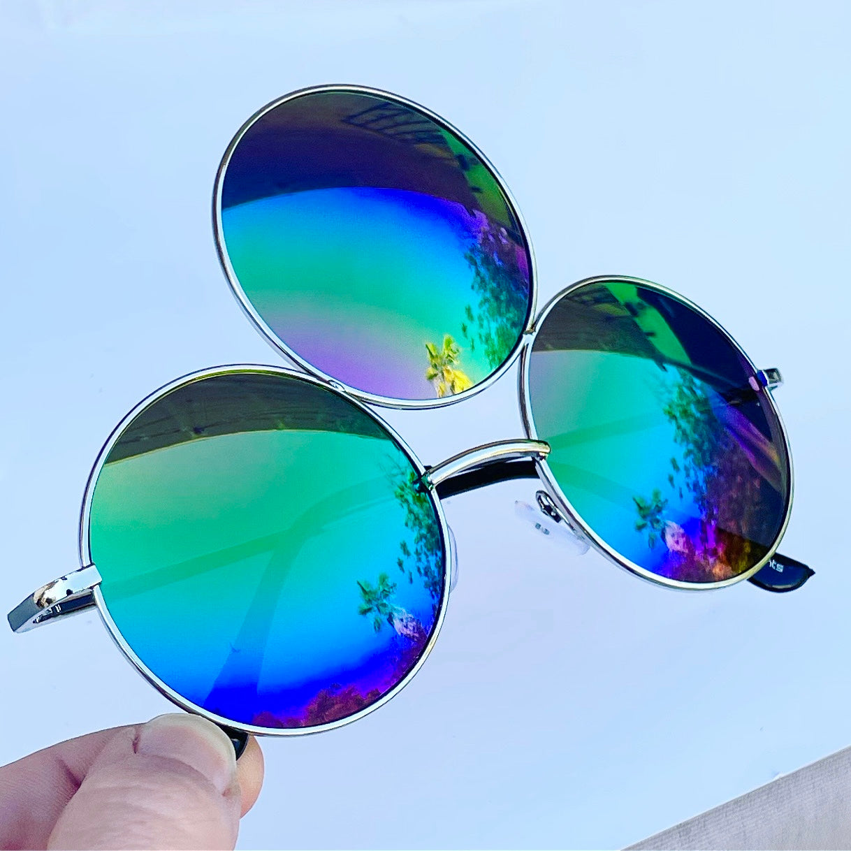 GloFX Transparent Rainbow Diffraction Glasses - Gold Mirror | The Rave Cave