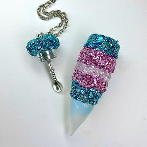 Crystal Stash Necklace With Spoon – Rave Fashion Goddess