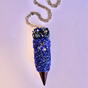 Vial With Spoon - Pill Case - Lapis Lazuli
