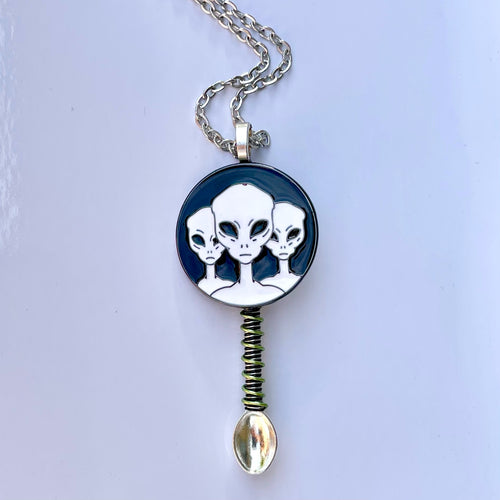 Custom Alien Spoon Pendant Necklace