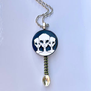 Custom Alien Spoon Pendant Necklace