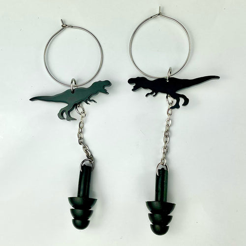 Dinosaur Hoop Earplug Earrings