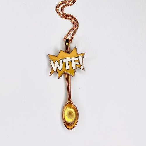 Custom Festival Gold Spoon Necklace featuring a 