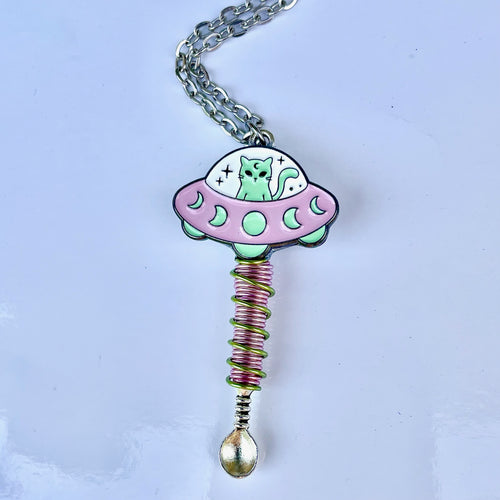 Spoon Necklace - Green Blue and Purple – Rave Fashion Goddess