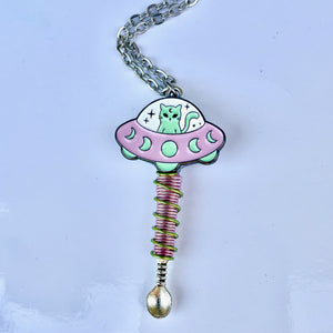 Custom UFO Mini Spoon Pendant Necklace
