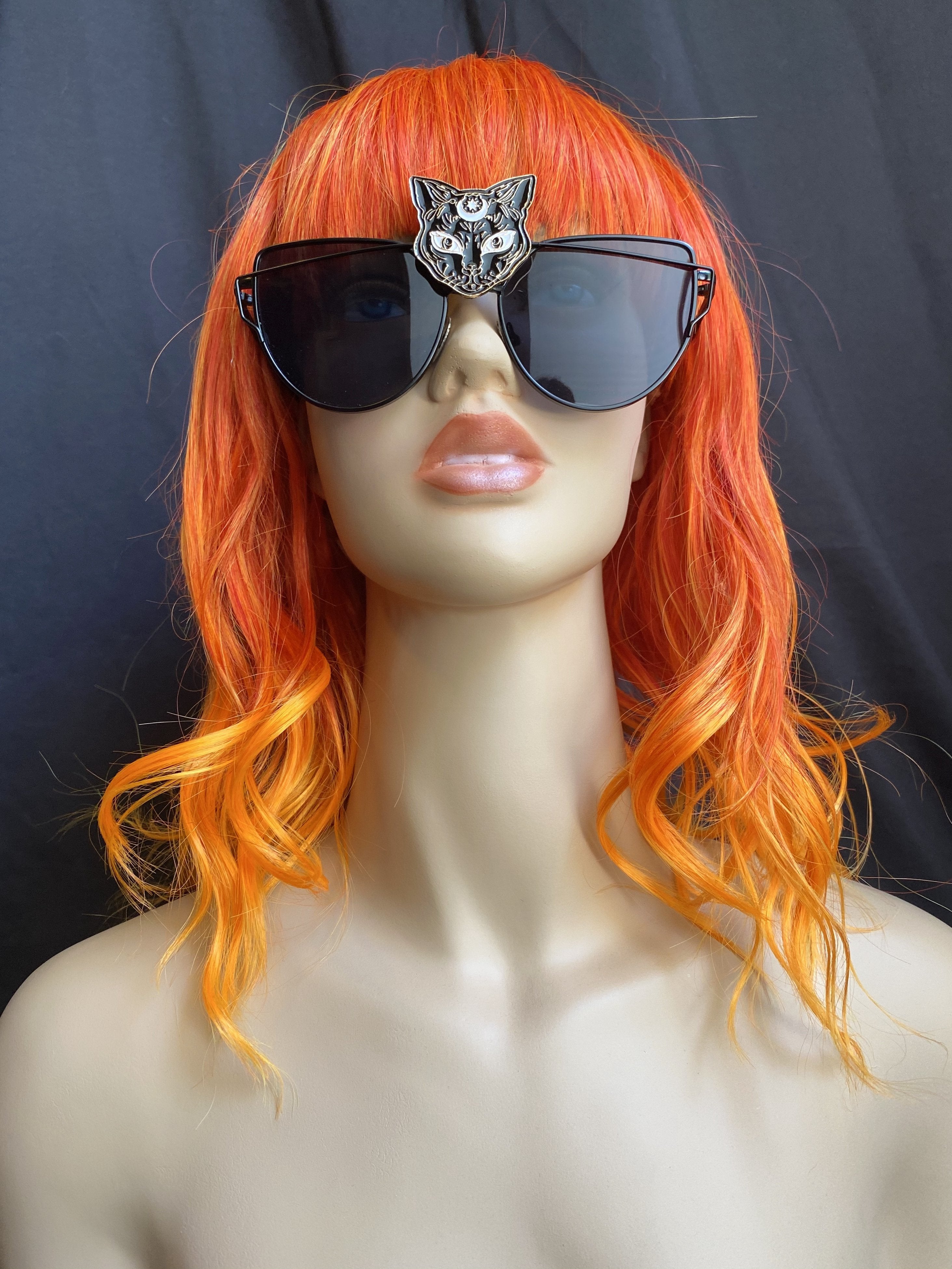 black cat goggles Sunglasses The black and orange Strategy Guide FFXIV Patch 3.3 Ironworks Color:Gold Shiner