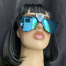 Blue Mirror Sunglasses-Rave Fashion Goddess