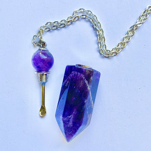 Stash Necklace with Spoon - Blue Pink Purple As Pictured / Spoon Inside Lid / Large Scoop