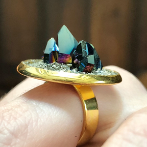 Gemstone Cluster Ring-Rave Fashion Goddess