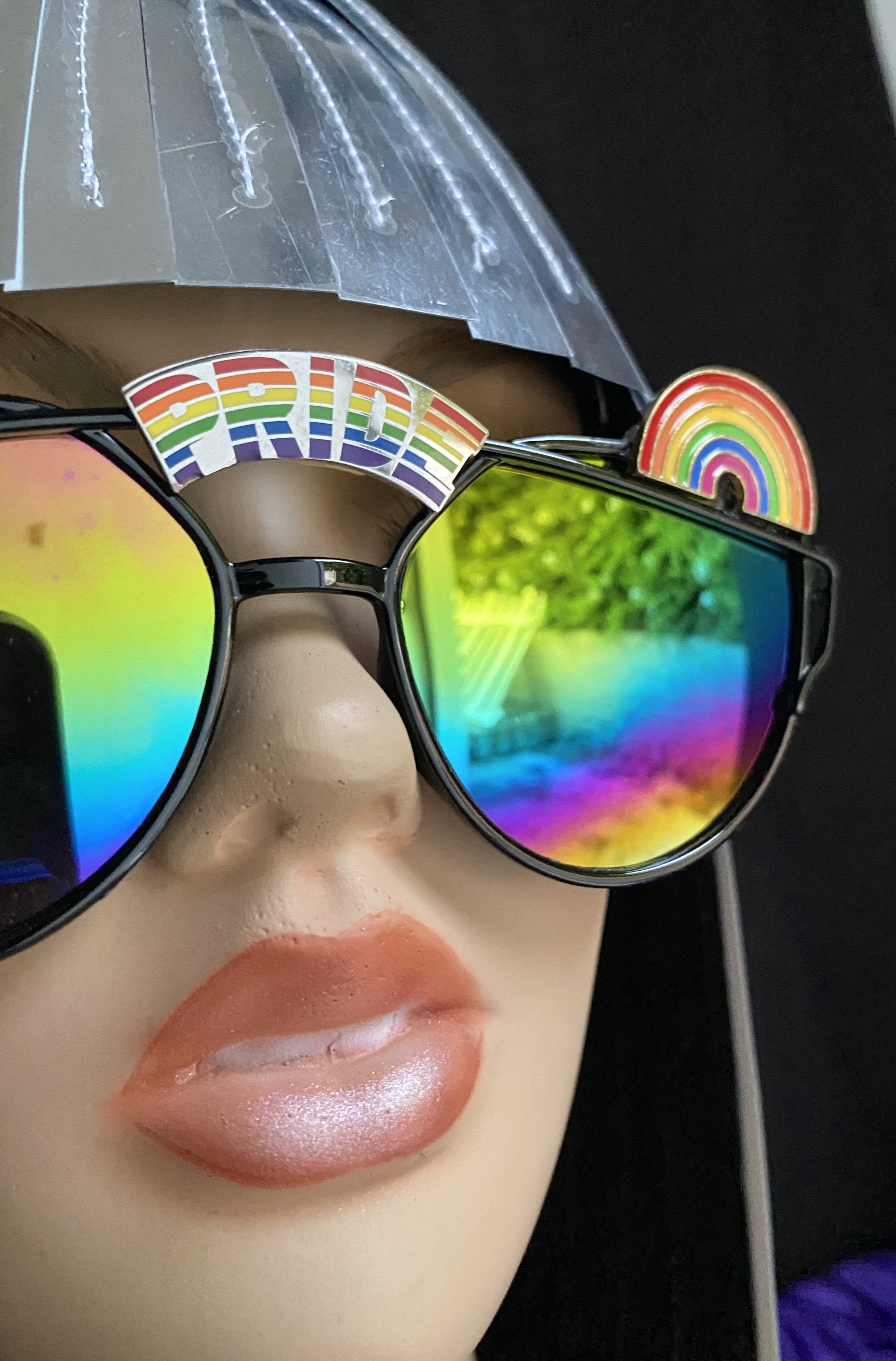 Oversized Large Round Sunglasses for Women Rainbow Mirrored - Gold - Rainbow  Mirror - C81205CODQB