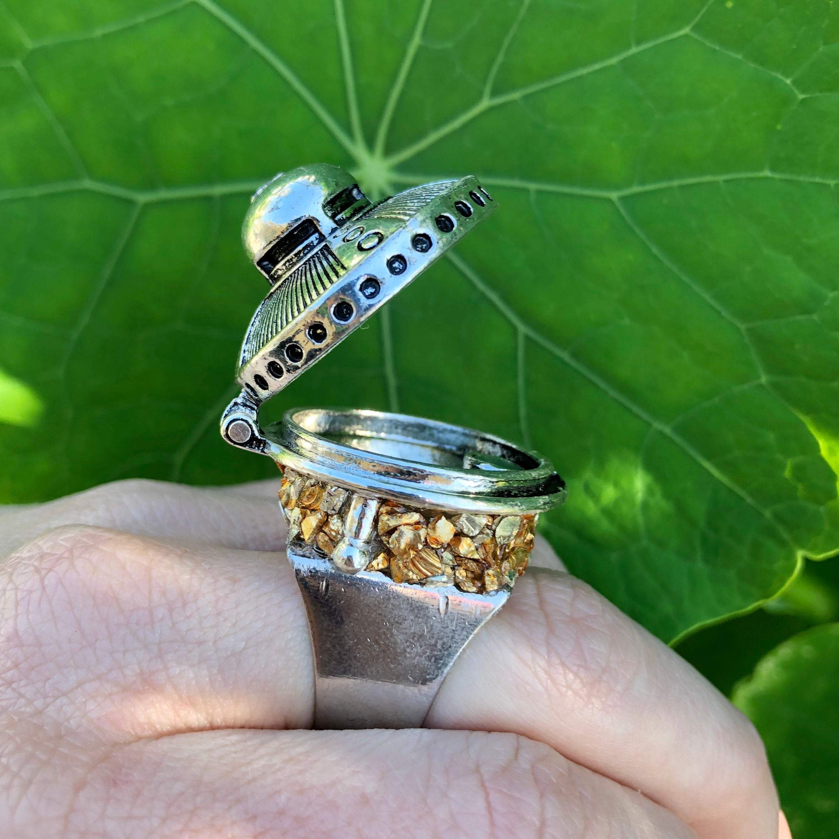 Ring With Hidden Compartment – Rave Fashion Goddess